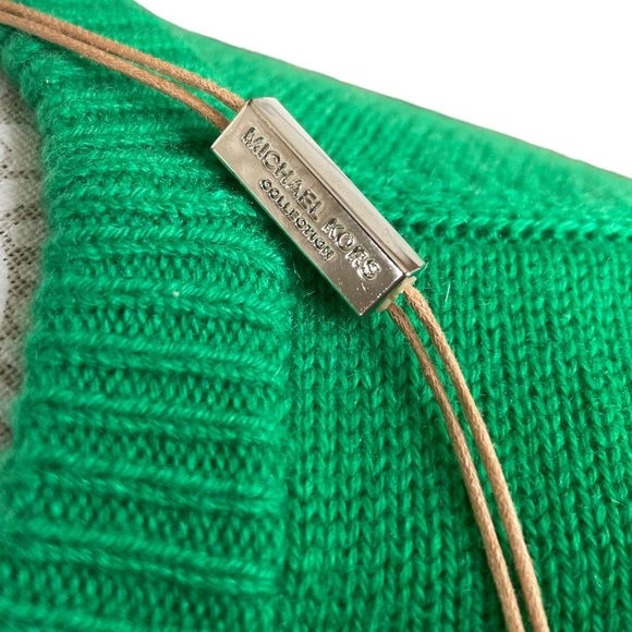 NWT Michael Kors Collection Cashmere Blend Garden Green and Navy Stripe Sweater - Picture 4 of 8